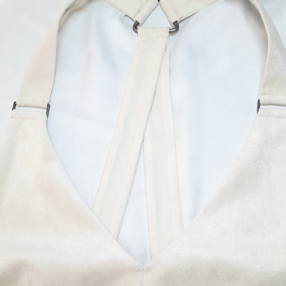 Suede Cream Color Sleeveless elegant summer  top - Picture 11 of 16